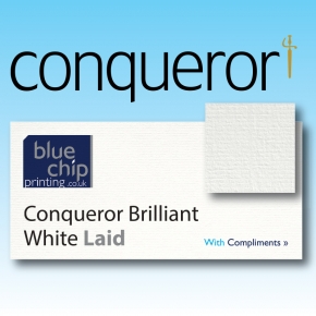 Conqueror Brilliant White Laid Compliment Slips. 100 / 120gsm