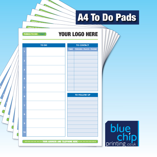 Personalised Desk Note Pads: Conference A4 or A5 with Your Logo - Artwork only £20
