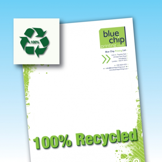 100% Recycled Paper Printed Letterheads