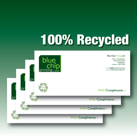 100% Recycled Paper Compliment Slips