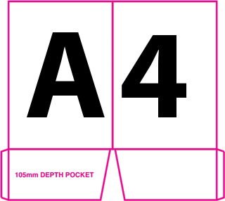 Folder 1C - A4 with 2 glued Non Capacity Pockets