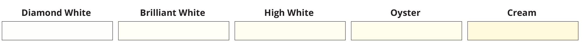 Conqueror paper shades - Diamond White, Brilliant White, High White, Oyster, Cream